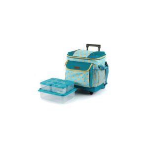 Artic Zone Insulated Rolling Tote W/Storage Boxes (Assorted Colors)